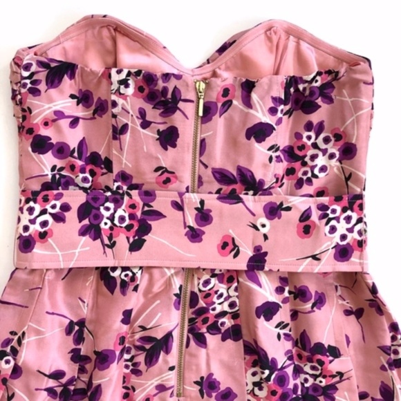 NWOT Express Silk Pink Floral Strapless Dress - Picture 5 of 8